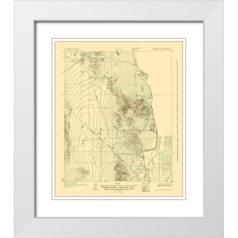 Mohave City Nevada California Arizona Quad White Modern Wood Framed Art Print with Double Matting by USGS