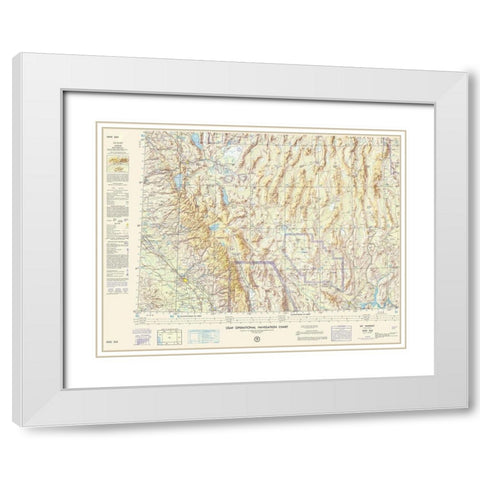 Mt Whitney California Nevada Arizona Sheet White Modern Wood Framed Art Print with Double Matting by USAF