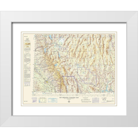 Mt Whitney California Nevada Arizona Sheet White Modern Wood Framed Art Print with Double Matting by USAF