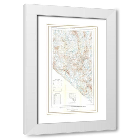 Southern Nye County Minerals NV Mines White Modern Wood Framed Art Print with Double Matting by Cornwall