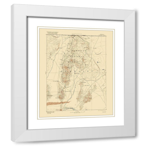 Paradise Nevada Sheet - USGS 1893 White Modern Wood Framed Art Print with Double Matting by USGS