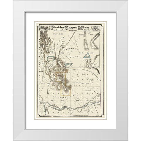 Peavine Copper Mines Nevada - Hatch 1867 White Modern Wood Framed Art Print with Double Matting by Hatch