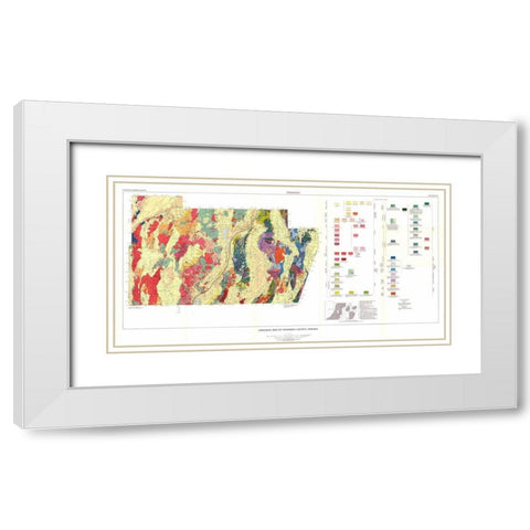 Pershing County Nevada Mines - USGS 1961 White Modern Wood Framed Art Print with Double Matting by USGS