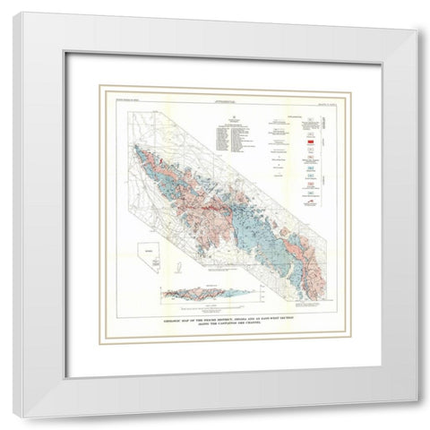 Pioche District Castleton Ore Channel NV Mines White Modern Wood Framed Art Print with Double Matting by USGS