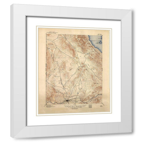 Reno Nevada Sheet - USGS 1893 White Modern Wood Framed Art Print with Double Matting by USGS