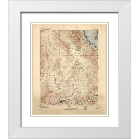 Reno Nevada Sheet - USGS 1893 White Modern Wood Framed Art Print with Double Matting by USGS