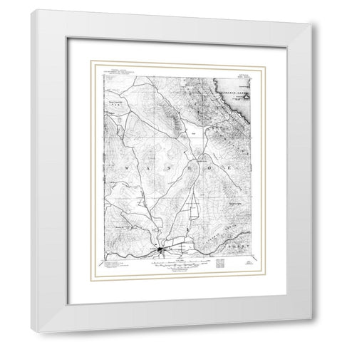 Reno Nevada Sheet - USGS 1889 White Modern Wood Framed Art Print with Double Matting by USGS
