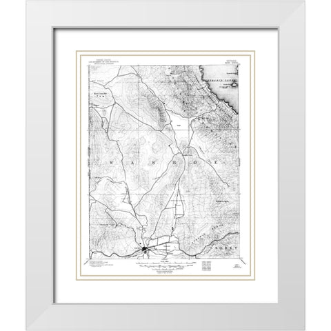 Reno Nevada Sheet - USGS 1889 White Modern Wood Framed Art Print with Double Matting by USGS