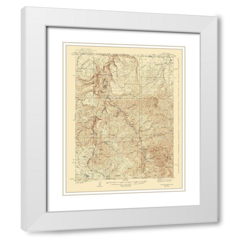 Rowland Nevada Idaho Quad - USGS 1940 White Modern Wood Framed Art Print with Double Matting by USGS
