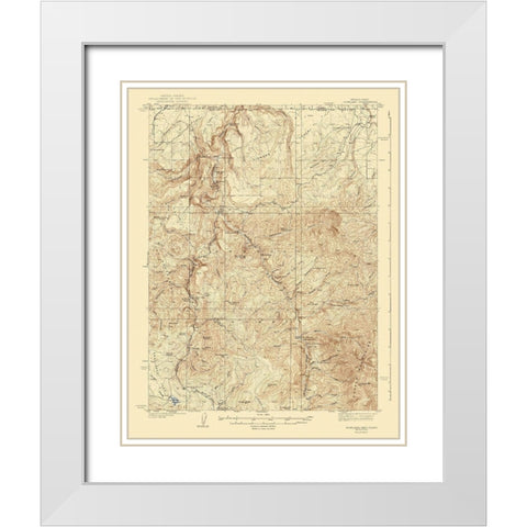 Rowland Nevada Idaho Quad - USGS 1940 White Modern Wood Framed Art Print with Double Matting by USGS