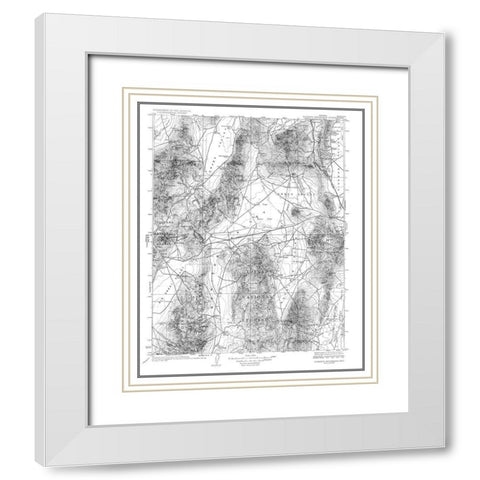 Mt Roberts Nevada Quad - USGS 1929 White Modern Wood Framed Art Print with Double Matting by USGS