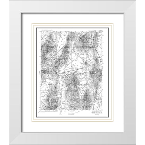 Mt Roberts Nevada Quad - USGS 1929 White Modern Wood Framed Art Print with Double Matting by USGS