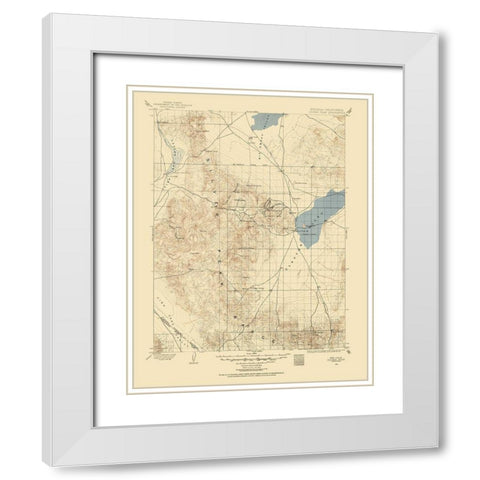Silver Peak Nevada Quad - USGS 1900 White Modern Wood Framed Art Print with Double Matting by USGS