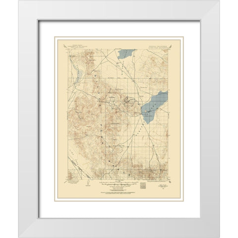 Silver Peak Nevada Quad - USGS 1900 White Modern Wood Framed Art Print with Double Matting by USGS