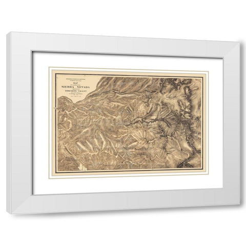 Part of Sierra Nevada California - Whitney 1867 White Modern Wood Framed Art Print with Double Matting by Whitney