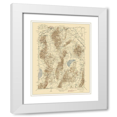 Sonoma Range Nevada Quad - USGS 1939 White Modern Wood Framed Art Print with Double Matting by USGS