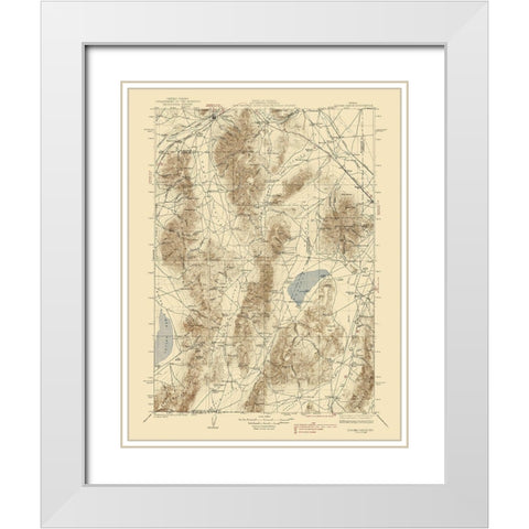 Sonoma Range Nevada Quad - USGS 1939 White Modern Wood Framed Art Print with Double Matting by USGS