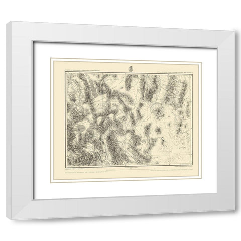 Southern Nevada California Geographical Sheet White Modern Wood Framed Art Print with Double Matting by US Army