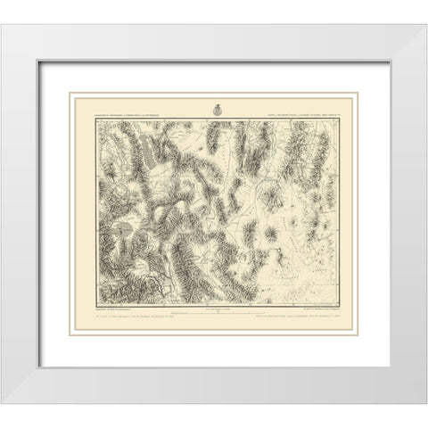 Southern Nevada California Geographical Sheet White Modern Wood Framed Art Print with Double Matting by US Army