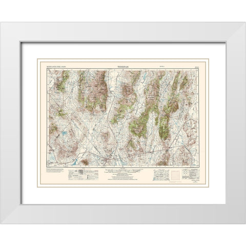 Tonopah Nevada Quad - USGS 1956 White Modern Wood Framed Art Print with Double Matting by USGS