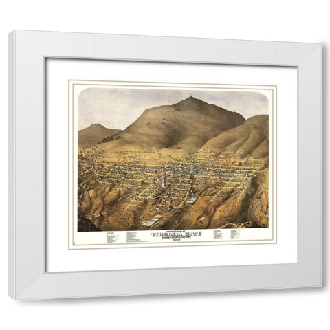 Virginia City Nevada - Koch 1875 White Modern Wood Framed Art Print with Double Matting by Koch