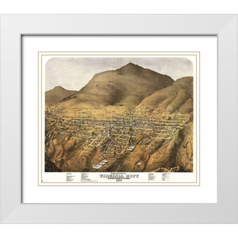 Virginia City Nevada - Koch 1875 White Modern Wood Framed Art Print with Double Matting by Koch
