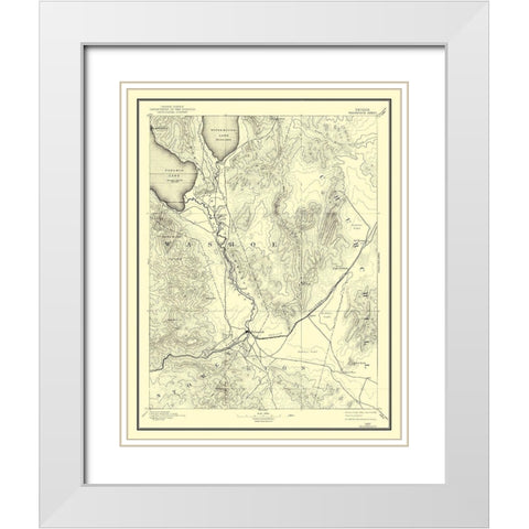 Wadsworth Nevada Sheet - USGS 1894 White Modern Wood Framed Art Print with Double Matting by USGS