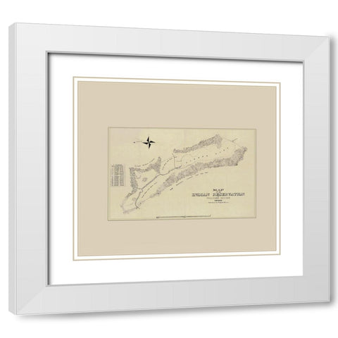 Walker River Indian Reservation Nevada White Modern Wood Framed Art Print with Double Matting by Melroe