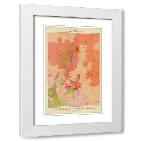 Washoe District Nevada - Becker 1882 White Modern Wood Framed Art Print with Double Matting by Becker