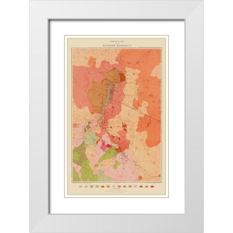Washoe District Nevada - Becker 1882 White Modern Wood Framed Art Print with Double Matting by Becker