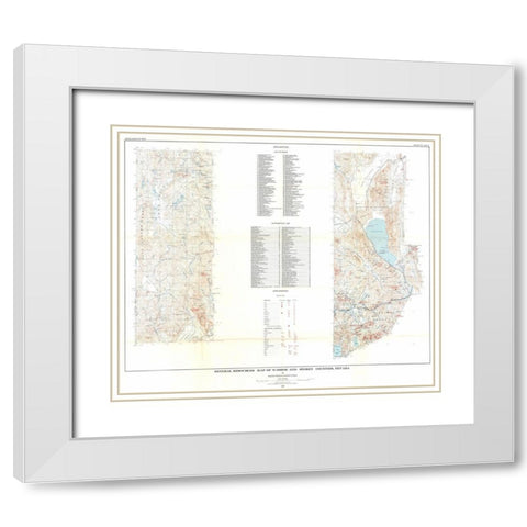 Washoe Storey Counties Mineral NV Mines White Modern Wood Framed Art Print with Double Matting by Bonham