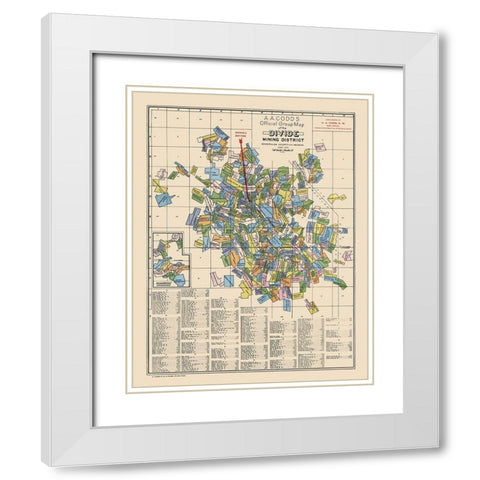 Divide Mining District Landowner Nevada - Codd White Modern Wood Framed Art Print with Double Matting by Codd