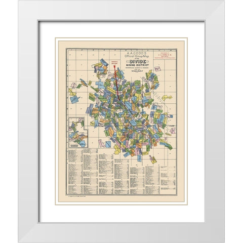 Divide Mining District Landowner Nevada - Codd White Modern Wood Framed Art Print with Double Matting by Codd