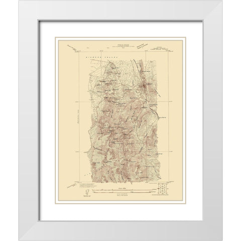 Eureka Mining District Nevada Sheet - USGS 1927 White Modern Wood Framed Art Print with Double Matting by USGS