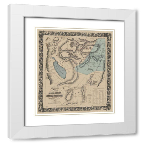 Washoe Silver Region Nevada - Bancroft 1862 White Modern Wood Framed Art Print with Double Matting by Bancroft