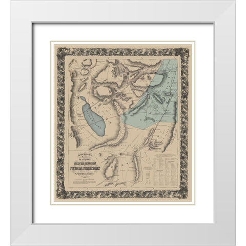 Washoe Silver Region Nevada - Bancroft 1862 White Modern Wood Framed Art Print with Double Matting by Bancroft
