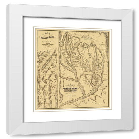 White Pine Range Mining Landowner NV White Modern Wood Framed Art Print with Double Matting by Bancroft
