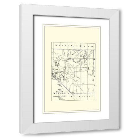 Nevada - Brown 1865 White Modern Wood Framed Art Print with Double Matting by Brown