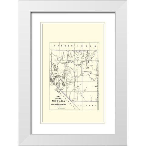 Nevada - Brown 1865 White Modern Wood Framed Art Print with Double Matting by Brown