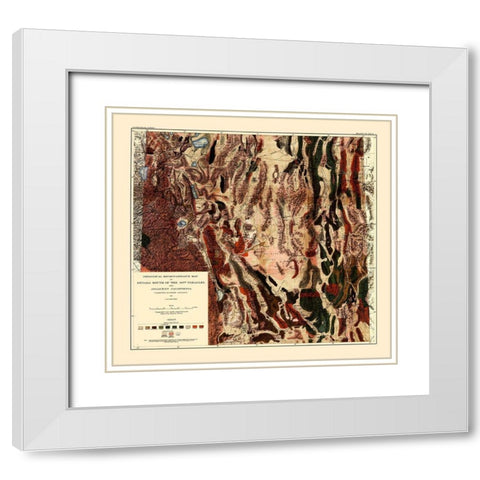 Nevada S 40th Parallel Nevada - Spurr 1903 White Modern Wood Framed Art Print with Double Matting by Spurr