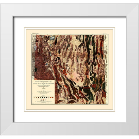 Nevada S 40th Parallel Nevada - Spurr 1903 White Modern Wood Framed Art Print with Double Matting by Spurr