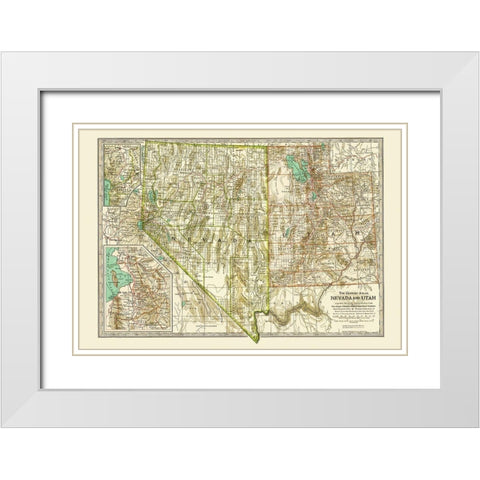 Nevada, Utah - Matthews 1807 White Modern Wood Framed Art Print with Double Matting by Matthews