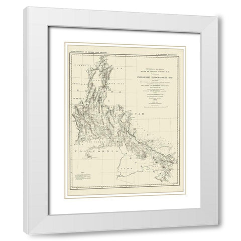 Explorations Nevada Arizona - Wheeler 1871 White Modern Wood Framed Art Print with Double Matting by Wheeler