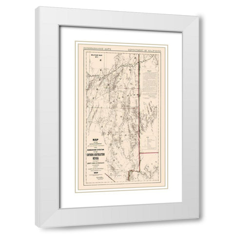Nevada - Wheeler 1869  White Modern Wood Framed Art Print with Double Matting by Wheeler