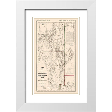 Nevada - Wheeler 1869  White Modern Wood Framed Art Print with Double Matting by Wheeler