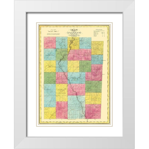 Allegany New York - Burr 1829 White Modern Wood Framed Art Print with Double Matting by Burr