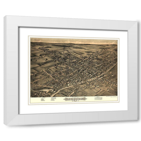 Albion New York - Rowley 1880  White Modern Wood Framed Art Print with Double Matting by Rowley