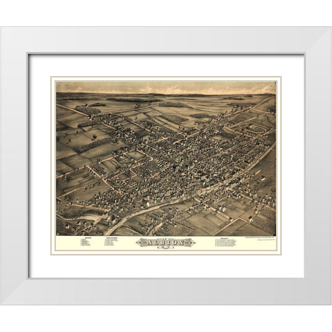 Albion New York - Rowley 1880  White Modern Wood Framed Art Print with Double Matting by Rowley