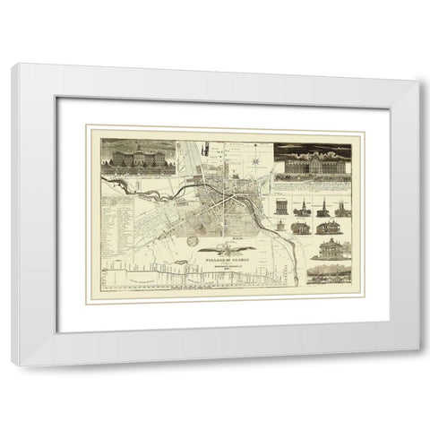 Auburn New York Landowner - Hagaman 1837 White Modern Wood Framed Art Print with Double Matting by Hagaman