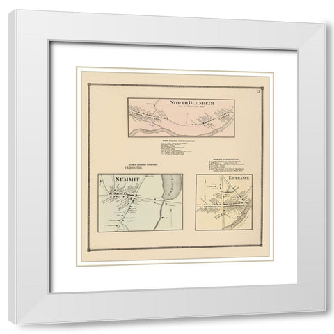 North Blenheim Summit Esperance New York Landowner White Modern Wood Framed Art Print with Double Matting by Beers